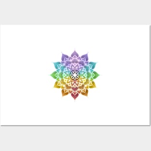 Mandala of Chakras in the 7 colors of the rainbow n°3 Posters and Art